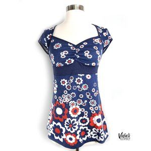 Charlotte Russe Floral Tie Back Dress Top Sz S